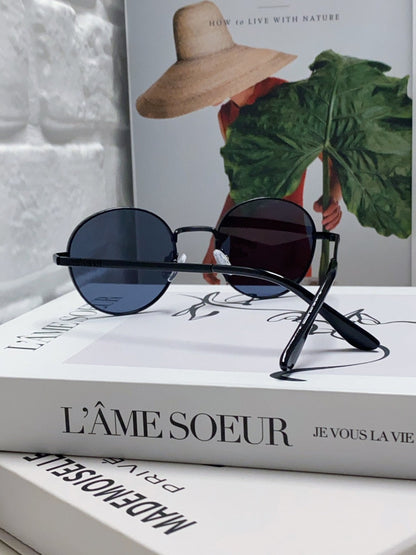 LOUIS VUITTON SIGNATURE ROUND SUNGLASSES 581383 IN BLACK METAL