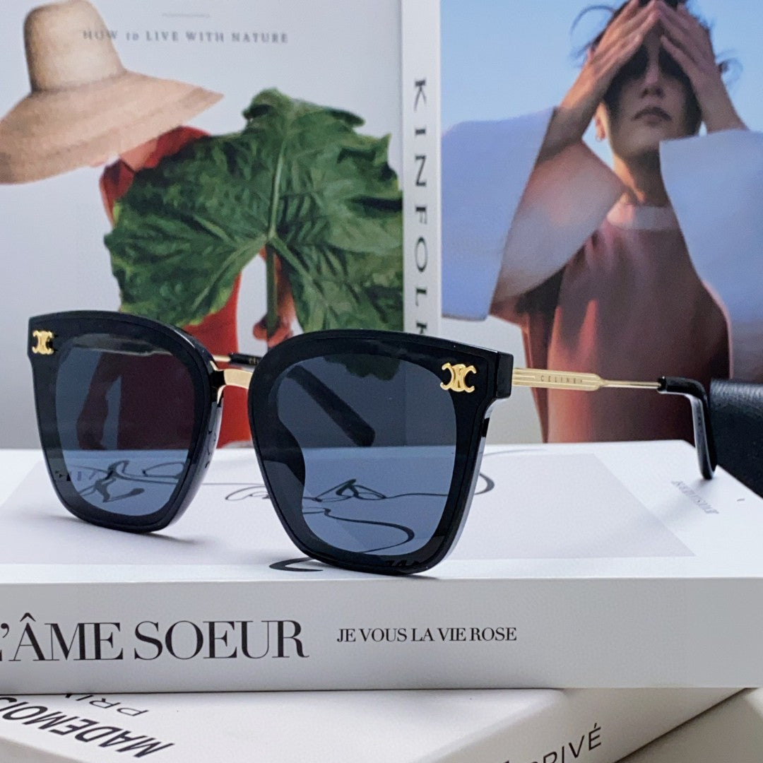 CELINE TRIOMPHE SUNGLASSES 548591 IN BLACK ACETATE