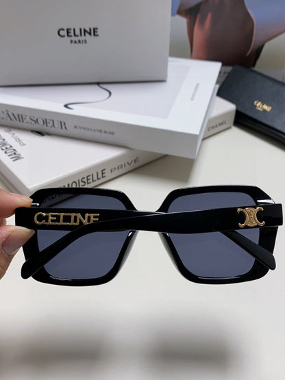 CELINE TRIOMPHE SUNGLASSES 548595 IN BLACK ACETATE