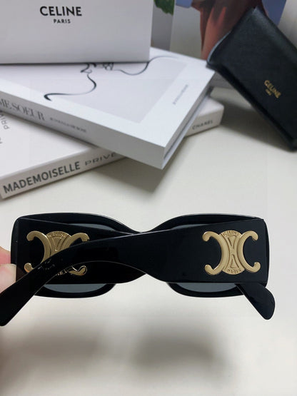 CELINE TRIOMPHE SUNGLASSES 548602 IN BLACK ACETATE