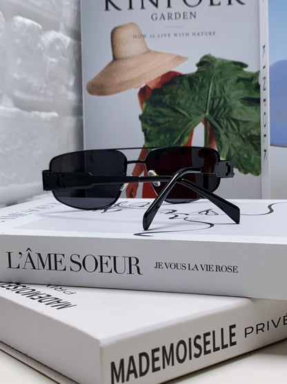 CELINE TRIOMPHE SUNGLASSES 512996 IN BLACK METAL