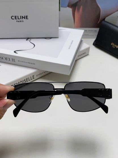CELINE TRIOMPHE SUNGLASSES 512996 IN BLACK METAL