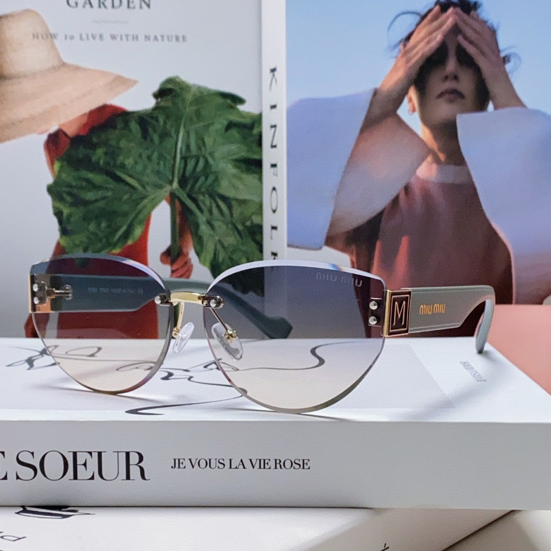 MIU MIU LOGO SUNGLASSES 513012 IN BLUE ACETATE