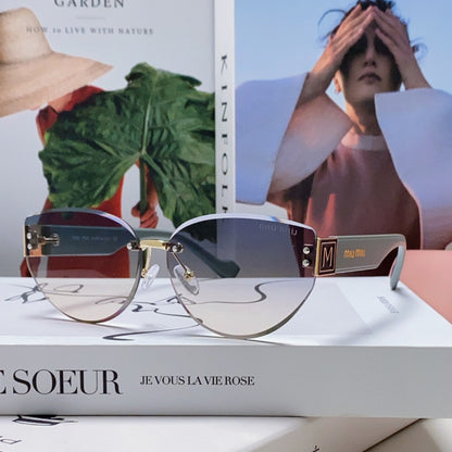 MIU MIU LOGO SUNGLASSES 513012 IN BLUE ACETATE