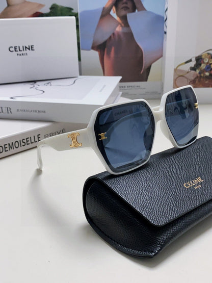 CELINE TRIOMPHE SUNGLASSES 552771 IN WHITE ACETATE