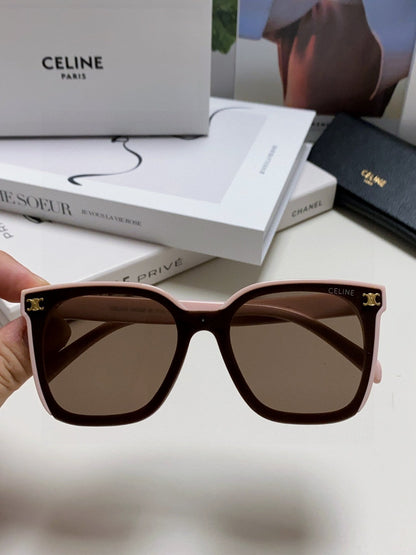 CELINE TRIOMPHE SUNGLASSES 552774 IN BABY PINK ACETATE TEXT LOGO