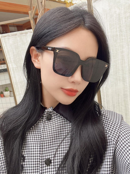 CELINE TRIOMPHE SUNGLASSES 552776 IN BLACK ACETATE TEXT LOGO