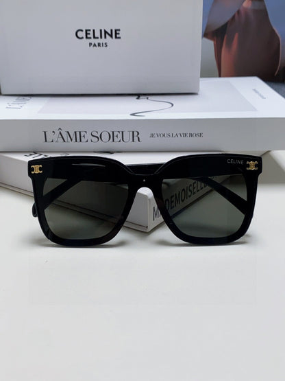 CELINE TRIOMPHE SUNGLASSES 552776 IN BLACK ACETATE TEXT LOGO