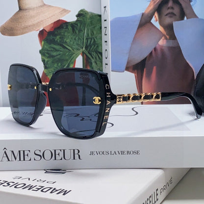 CHANEL SQUARE SUNGLASSES 632876 IN BLACK ACETATE