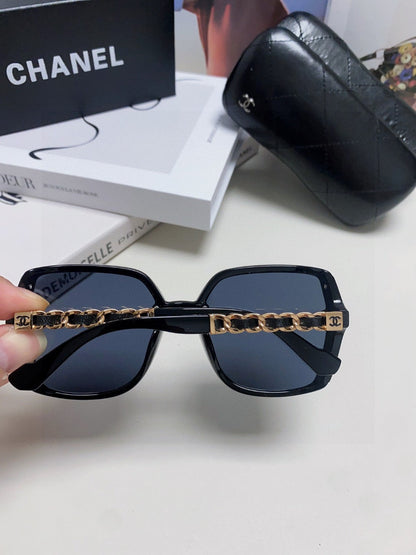 CHANEL SQUARE SUNGLASSES 632876 IN BLACK ACETATE