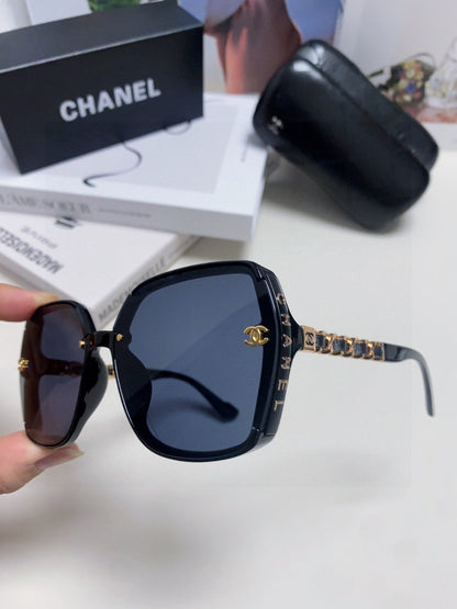 CHANEL SQUARE SUNGLASSES 632876 IN BLACK ACETATE