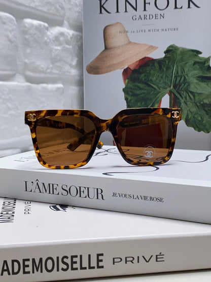 CHANEL SQUARE SUNGLASSES 632879 IN HAVANA ACETATE