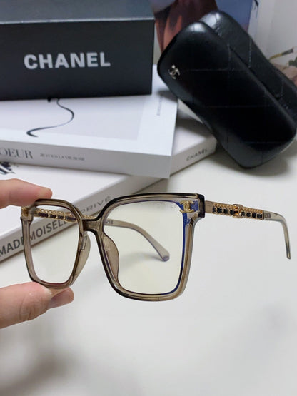 CHANEL SQUARE SUNGLASSES 632881 IN GRAY CLEAR ACETATE