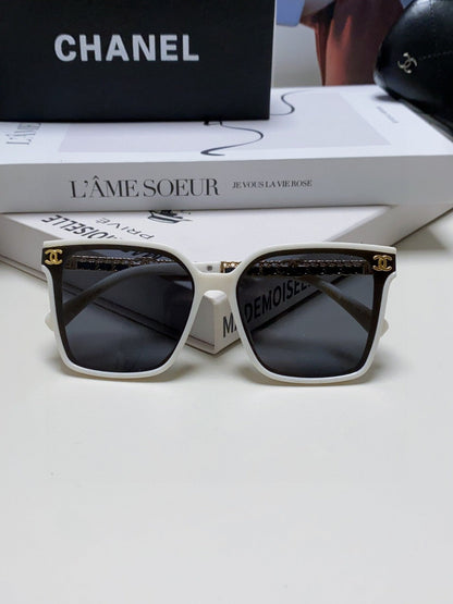 CHANEL SQUARE SUNGLASSES 632885 IN WHITE ACETATE