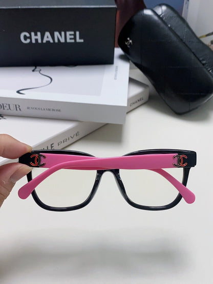 CHANEL SQUARE SUNGLASSES 632888 IN BLACK AND PINK ACETATE