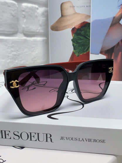 CHANEL SQUARE SUNGLASSES 632894 IN RED ACETATE