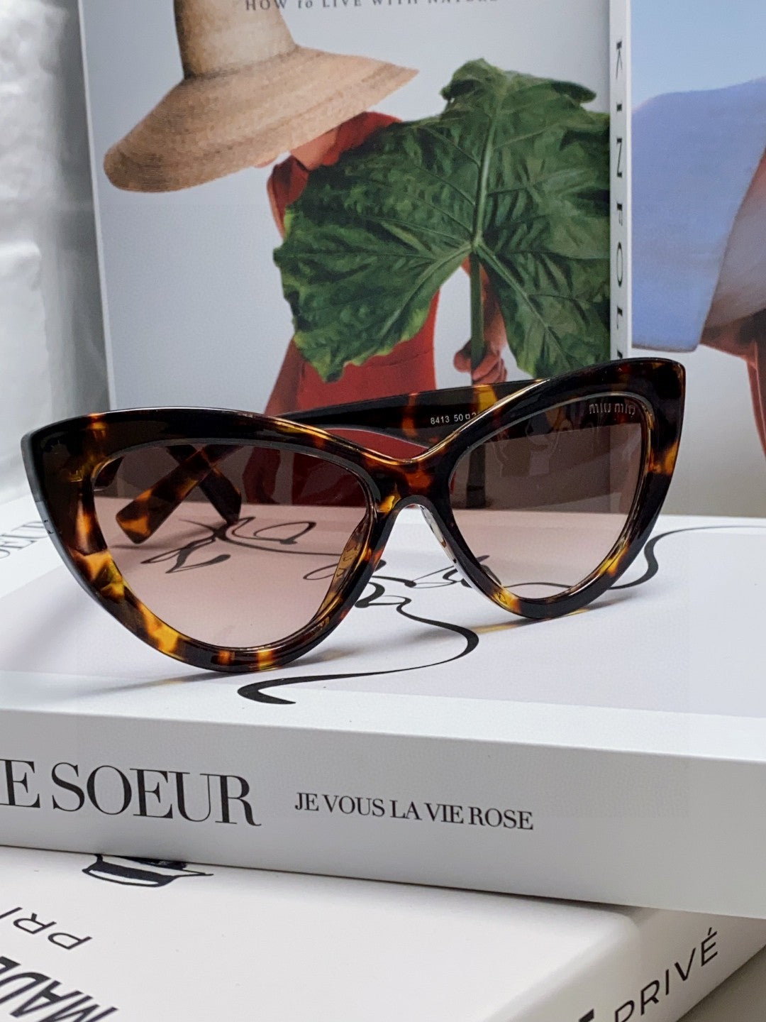 MIU MIU GLIMPSE CAT EYE SUNGLASSES 555885 IN HAVANA ACETATE