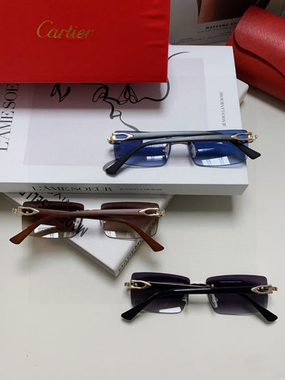 CARTIER RECTANGULAR FRAME SUNGLASSES 518454 IN METAL