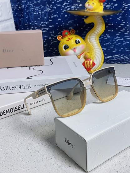 DIOR MONTAIGNE SUNGLASSES 560858 IN IVORY ACETATE GREY YELLOW SMOKE LENSES