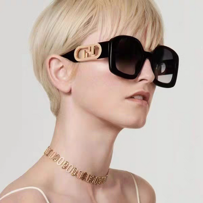 FENDI OVERSIZES FF DIAMONDS SQUARE SUNGLASSES 563315 IN ACETATE