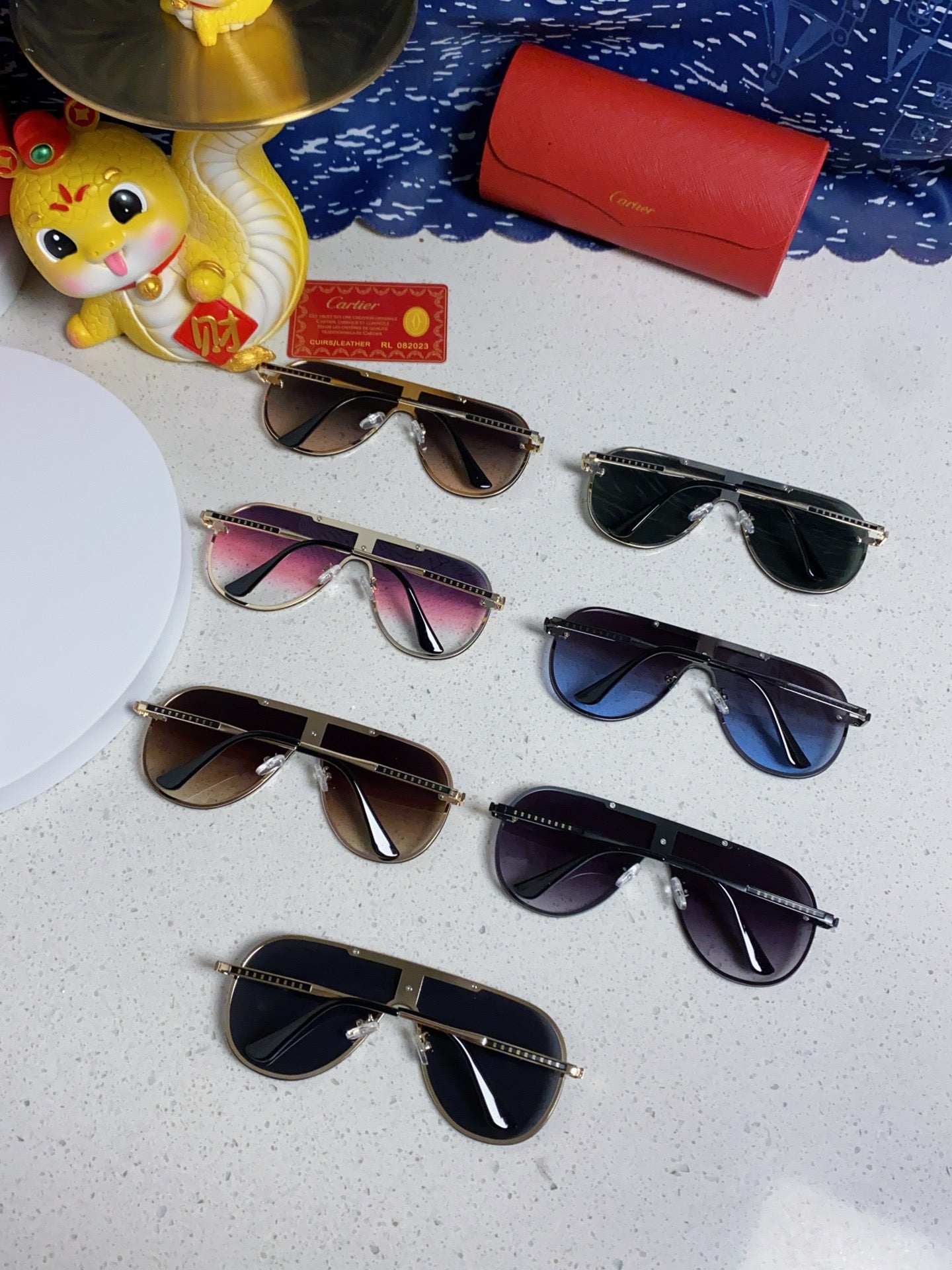 CARTIER SIGNATURE AVIATOR FRAME SUNGLASSES 563238 IN METAL