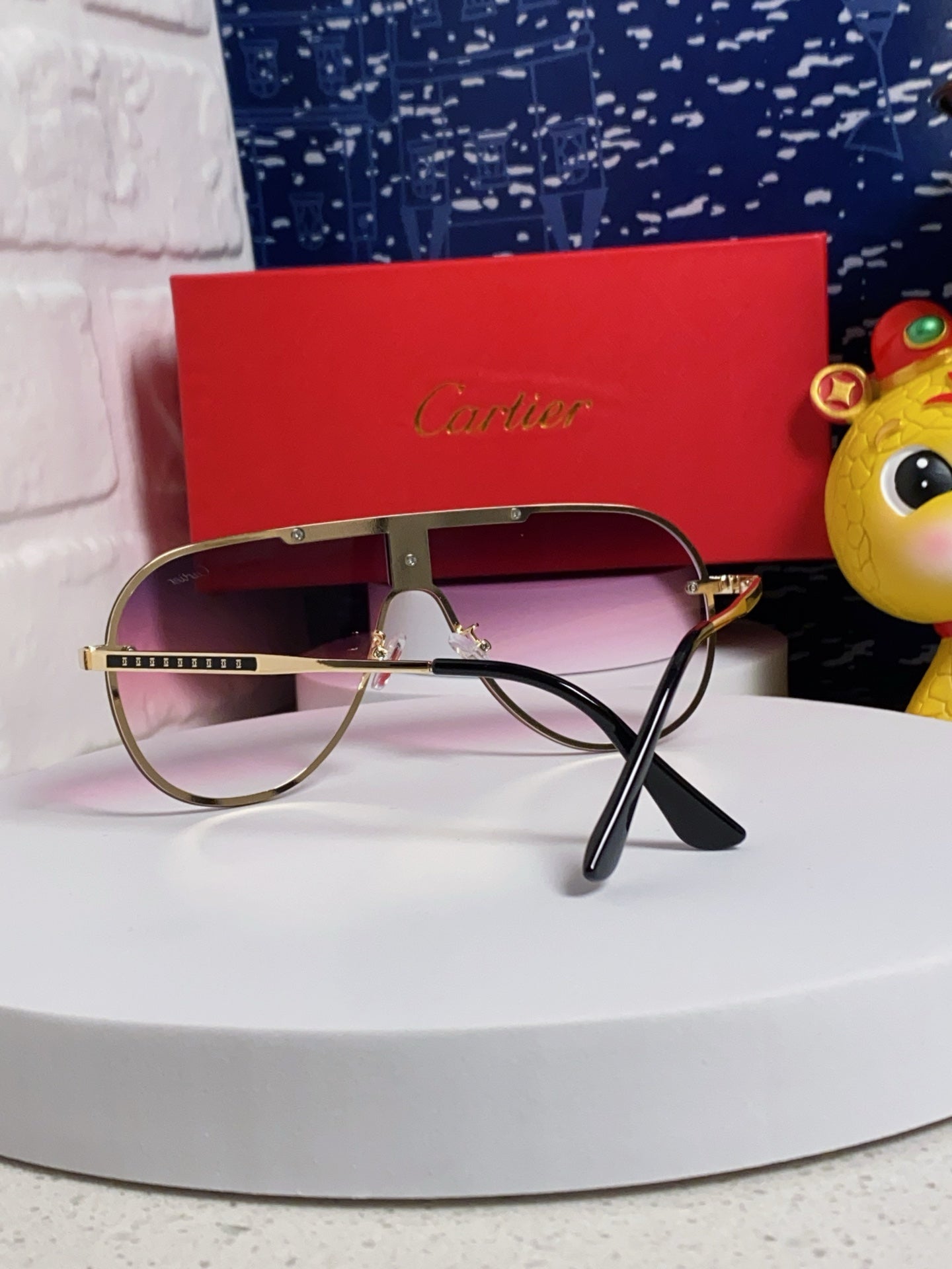 CARTIER SIGNATURE AVIATOR FRAME SUNGLASSES 563238 IN METAL