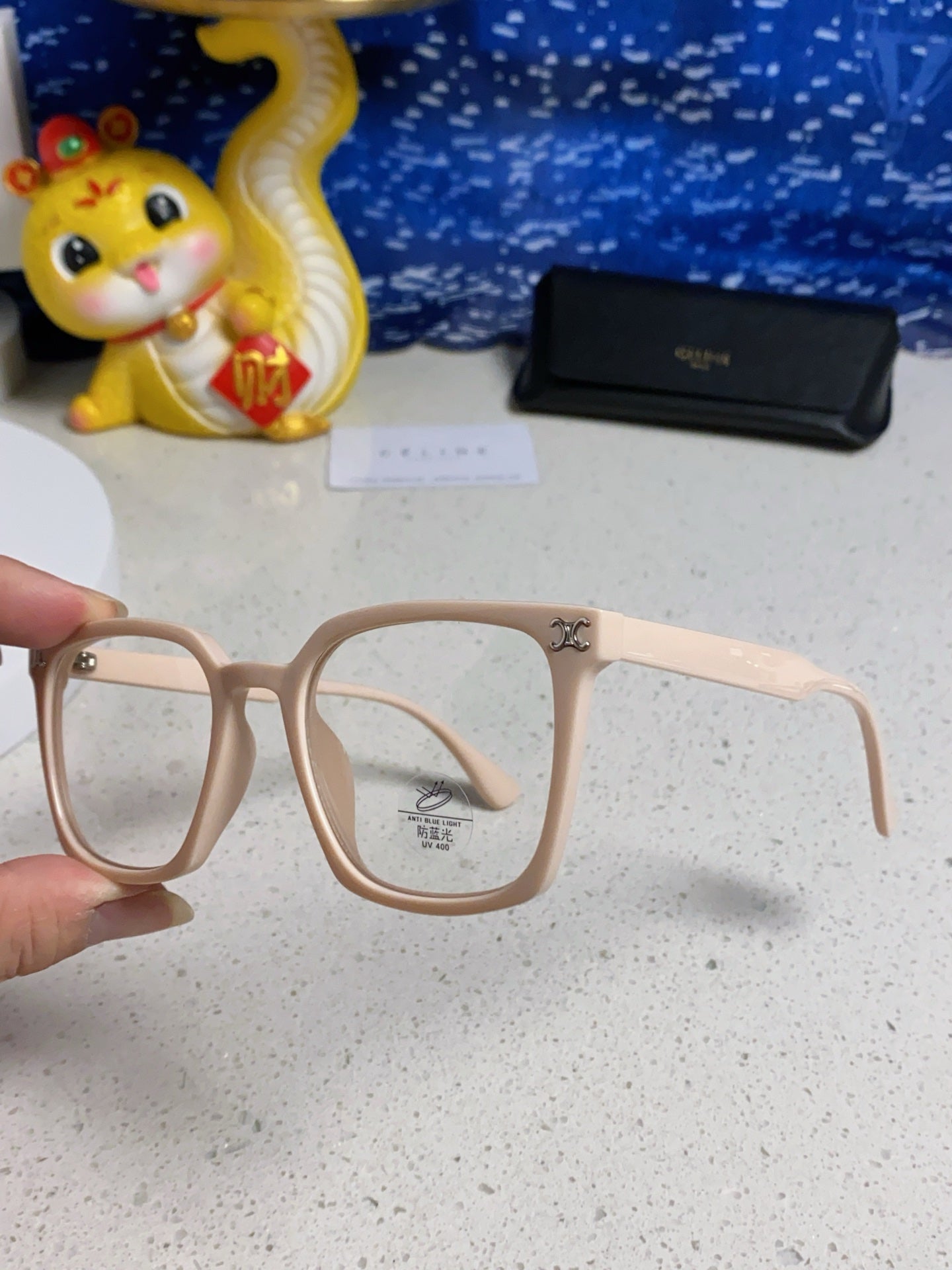 CELINE TRIOMPHE SUNGLASSES 563252 IN NUDE ACETATE