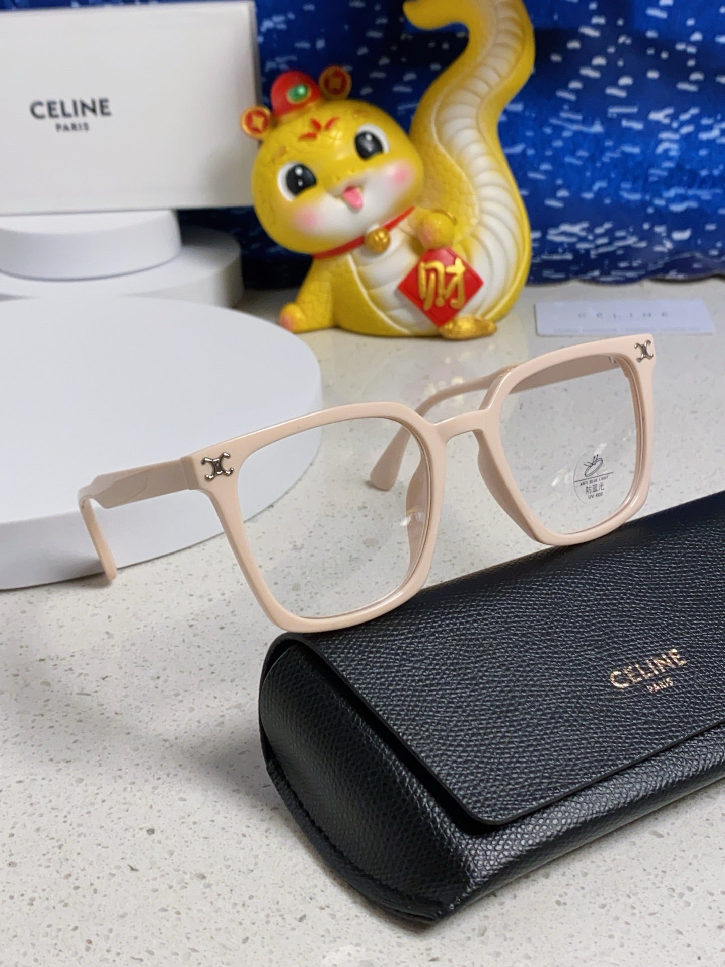 CELINE TRIOMPHE SUNGLASSES 563252 IN NUDE ACETATE