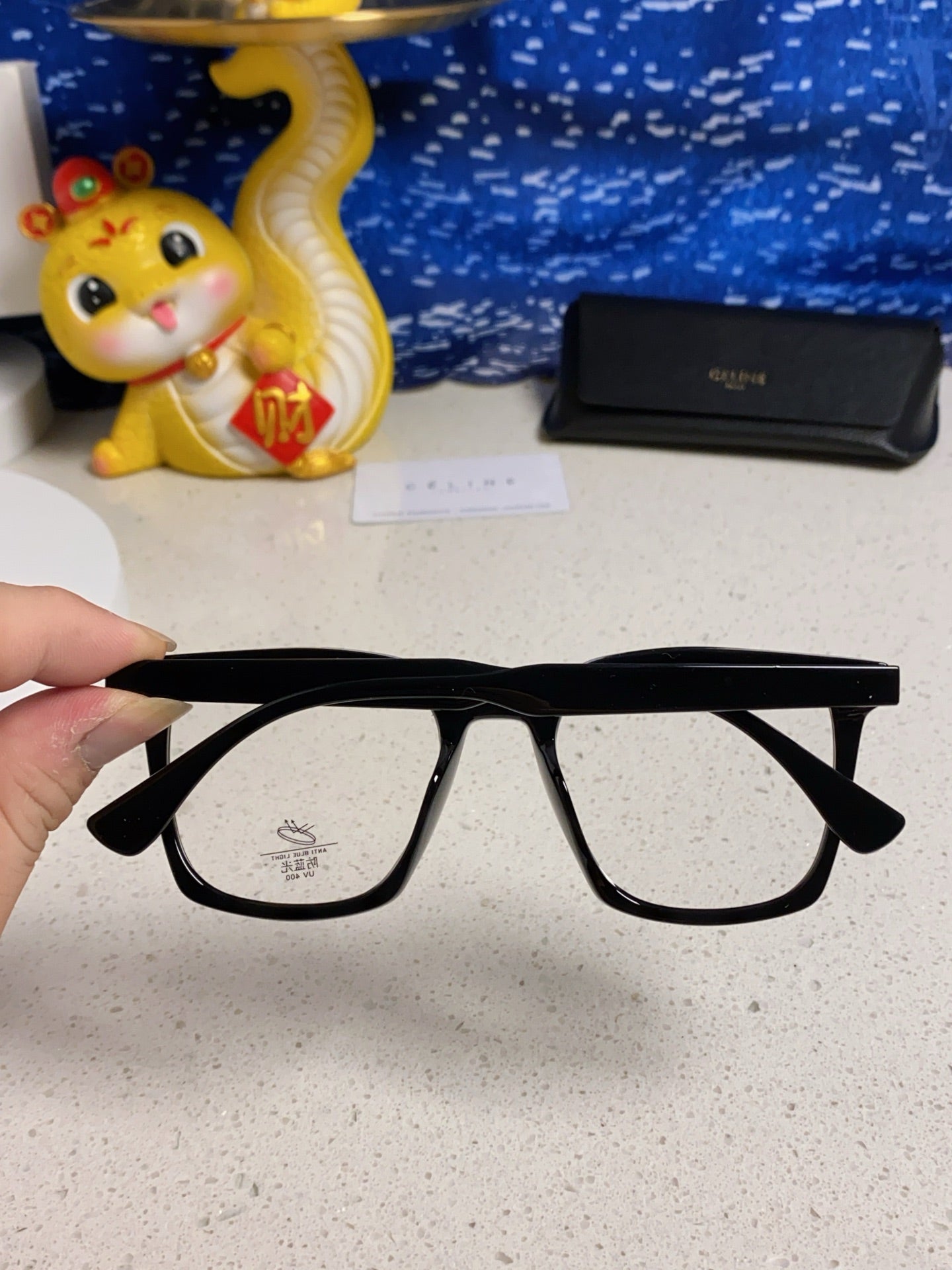CELINE TRIOMPHE SUNGLASSES 563256 IN BLACK ACETATE