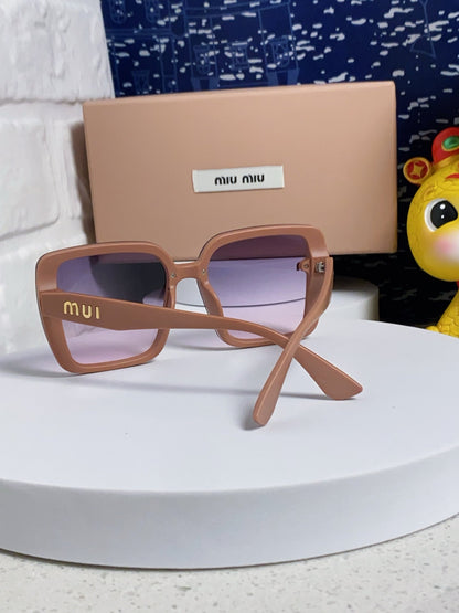 MIU MIU RUNWAY SQUARE SUNGLASSES 563198 IN TAN ROSE ACETATE