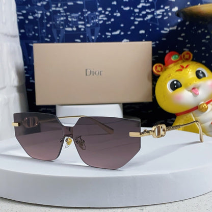 DIOR MONTAIGNE SUNGLASSES 563192 IN GOLD METAL BROWN SMOKE LENSES