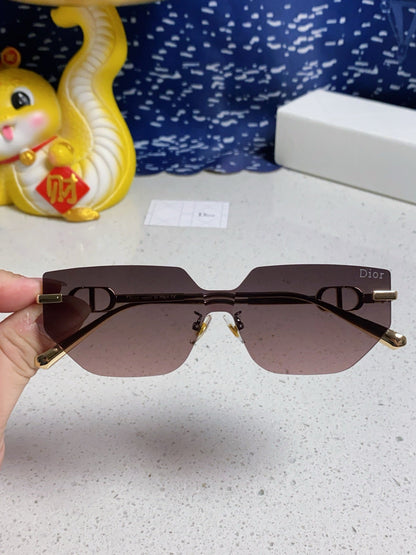 DIOR MONTAIGNE SUNGLASSES 563192 IN GOLD METAL BROWN SMOKE LENSES