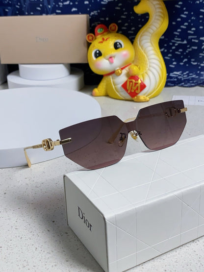DIOR MONTAIGNE SUNGLASSES 563192 IN GOLD METAL BROWN SMOKE LENSES
