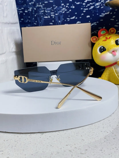 DIOR MONTAIGNE SUNGLASSES 563194 IN GOLD METAL GREY LENSES