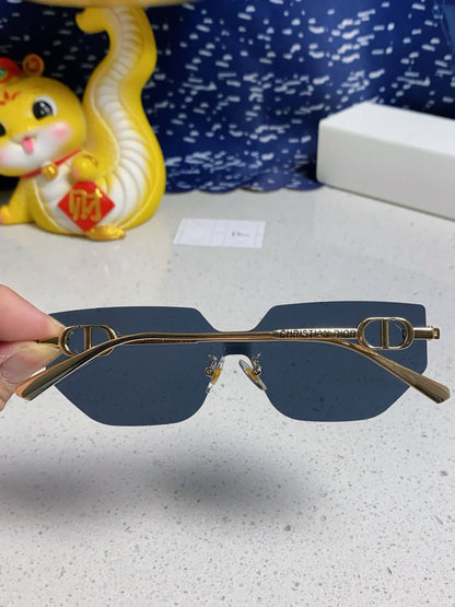 DIOR MONTAIGNE SUNGLASSES 563194 IN GOLD METAL GREY LENSES