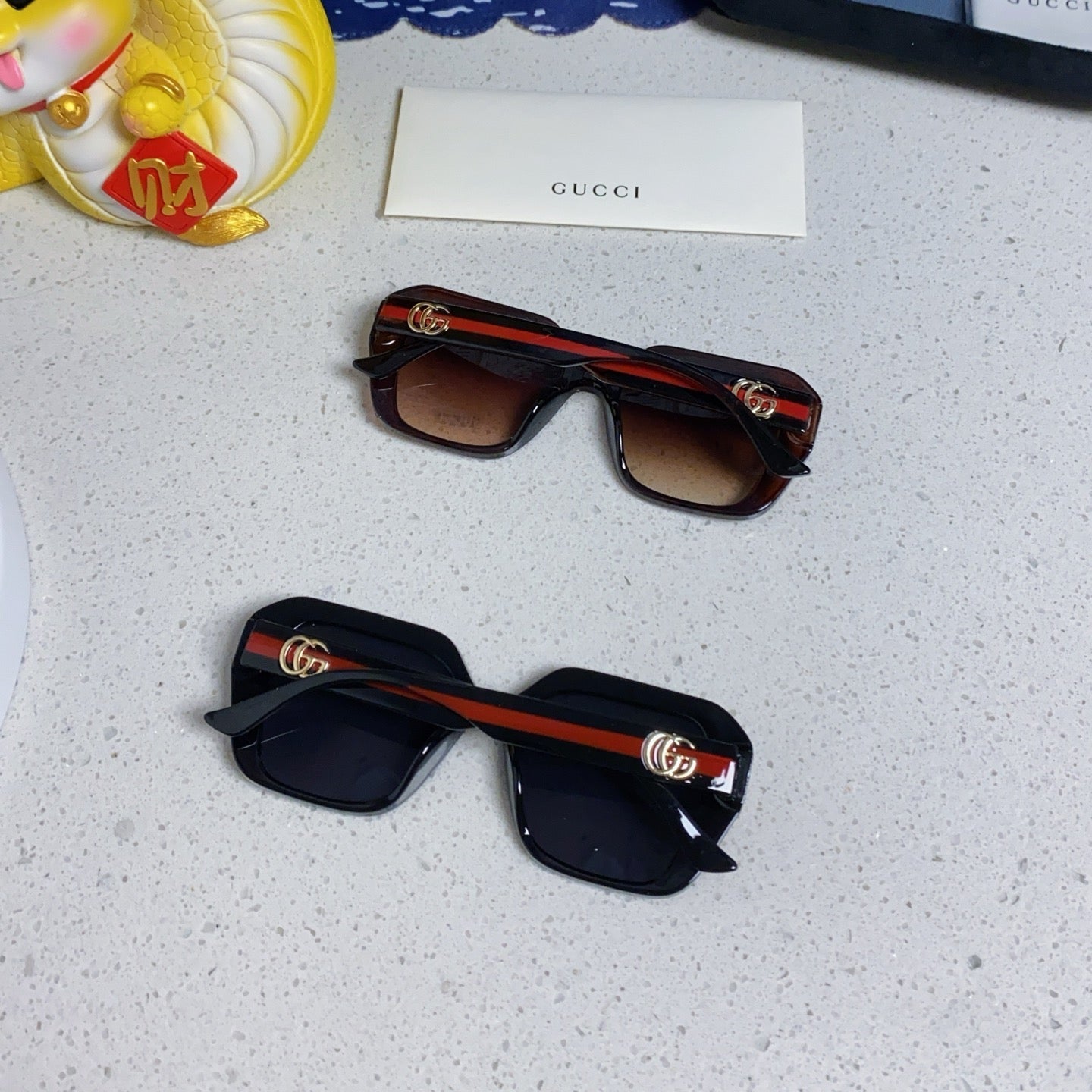 GUCCI GG EMBOSSED LOGO SQUARE FRAME SUNGLASSES 563171 IN ACETATE