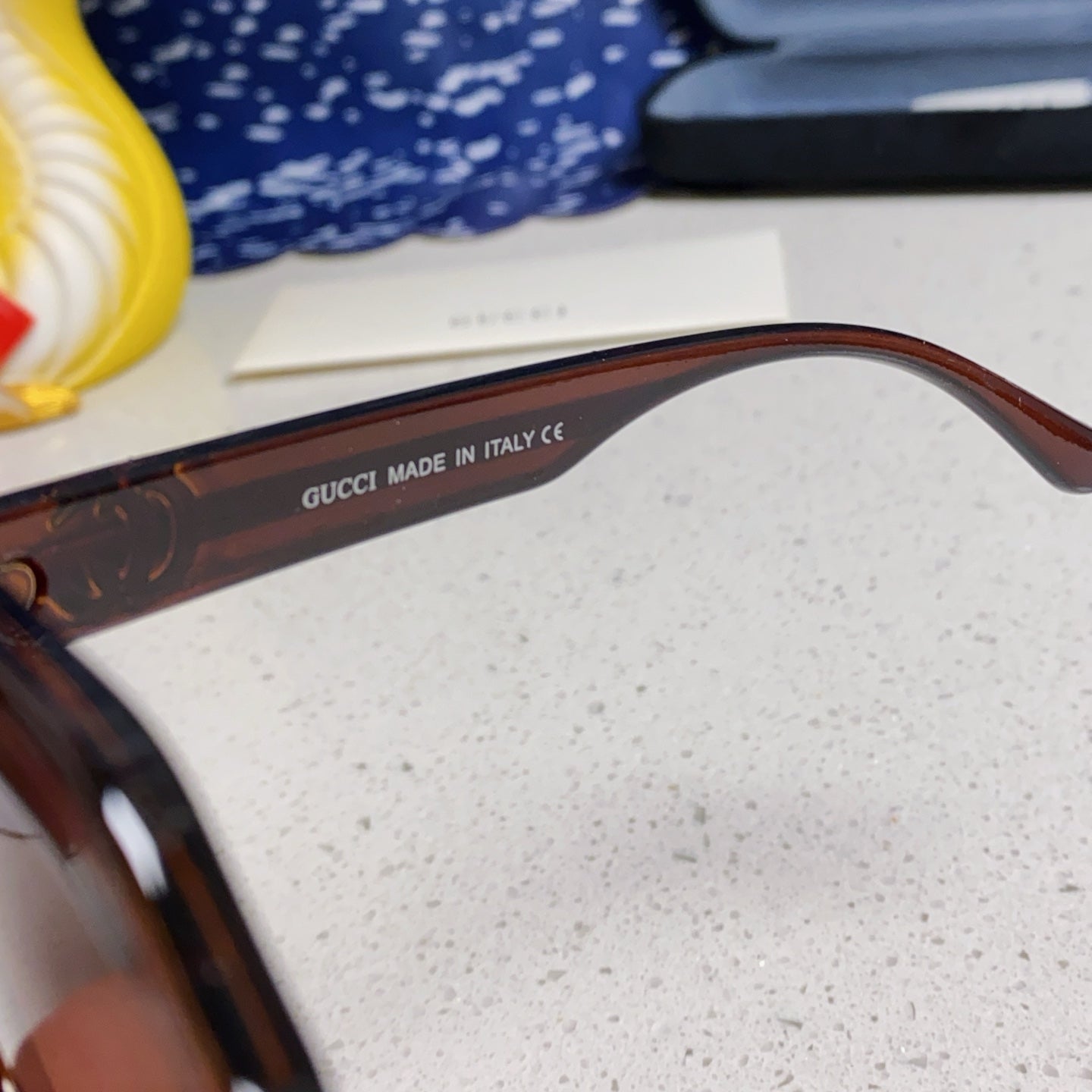 GUCCI GG EMBOSSED LOGO SQUARE FRAME SUNGLASSES 563171 IN ACETATE