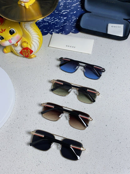 GUCCI SQUARE FRAME SUNGLASSES 563175 IN METAL