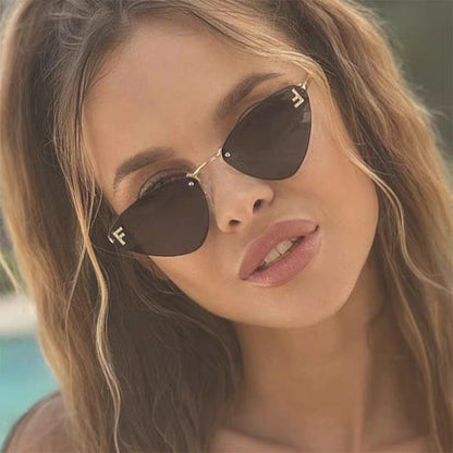 FENDI SKY RIMLESS TRIANGLE FRAME SUNGLASSES 566724 IN METAL