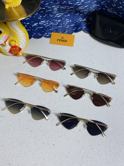 FENDI SKY RIMLESS TRIANGLE FRAME SUNGLASSES 566724 IN METAL