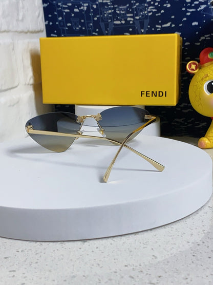 FENDI SKY RIMLESS TRIANGLE FRAME SUNGLASSES 566724 IN METAL
