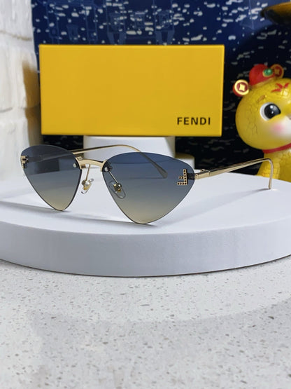 FENDI SKY RIMLESS TRIANGLE FRAME SUNGLASSES 566724 IN METAL