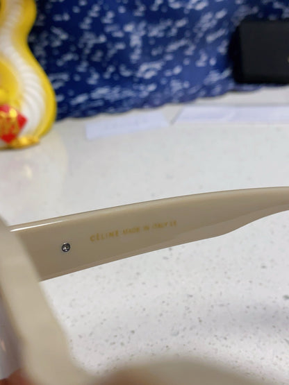 CELINE TRIOMPHE SQUARE SUNGLASSES 566741 IN IVORY ACETATE