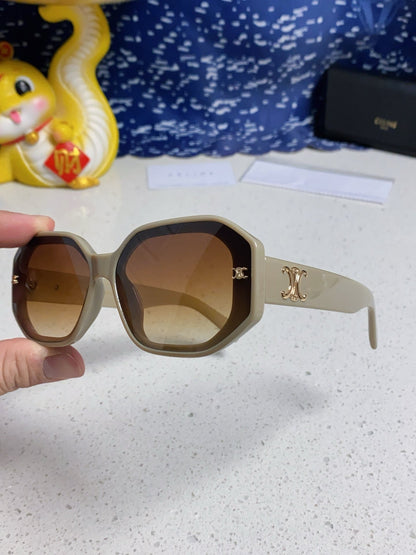 CELINE TRIOMPHE SQUARE SUNGLASSES 566741 IN IVORY ACETATE