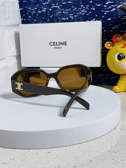 CELINE TRIOMPHE SQUARE SUNGLASSES 566742 IN CAMEL ACETATE