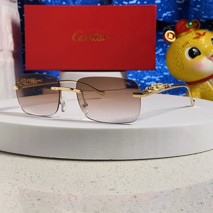 CARTIER PANTHÈRE RECTANGULAR FRAME SUNGLASSES 567503 IN METAL