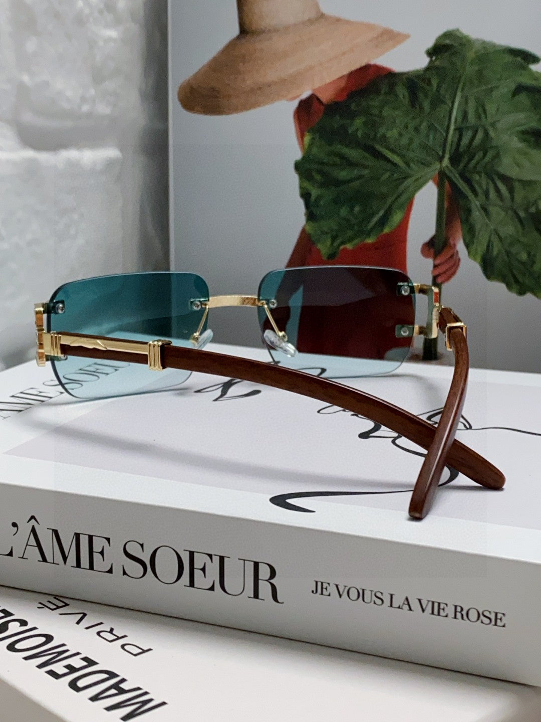 CARTIER CRYSTAL STUDDED RECTANGULAR FRAME SUNGLASSES 533159 IN METAL