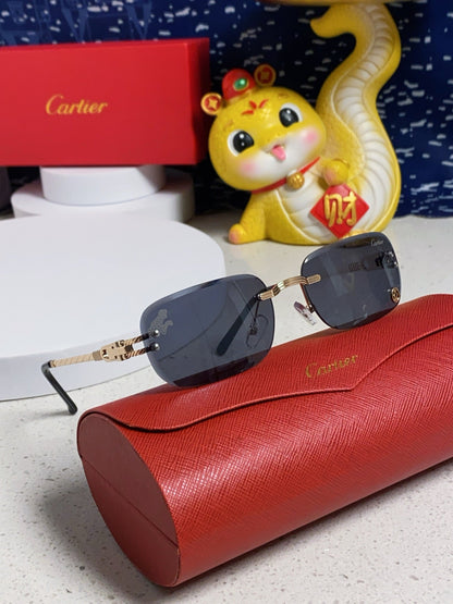 CARTIER SIGNATURE RECTANGULAR FRAME SUNGLASSES 533233 IN METAL
