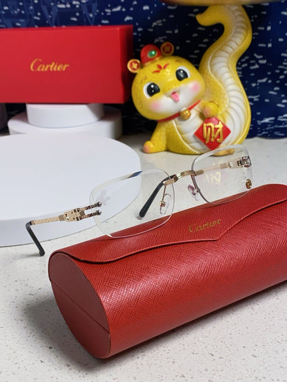 CARTIER SIGNATURE RECTANGULAR FRAME SUNGLASSES 533233 IN METAL