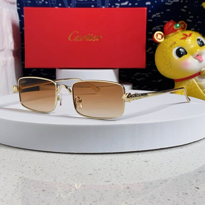 CARTIER PANTHÈRE RECTANGULAR FRAME SUNGLASSES CT0473S IN METAL